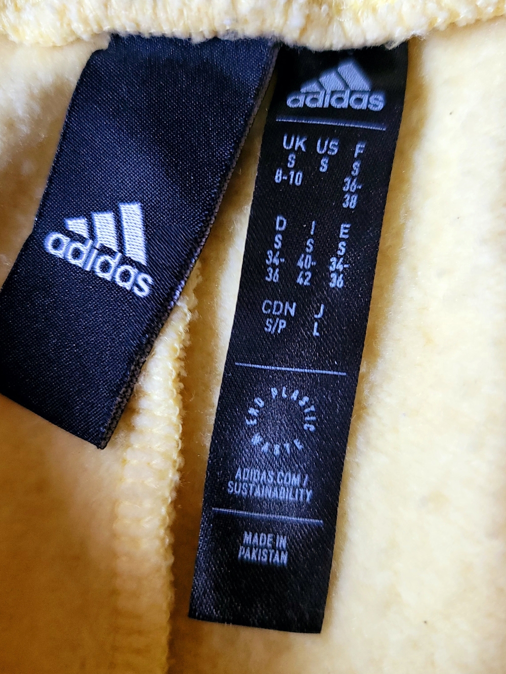 Adidas WIDE Leg Pale Yellow Drawstring Joggers Women's Sweat Pants Small - Picture 6 of 8